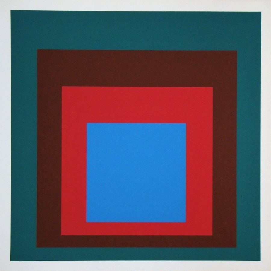 Screenprint Albers - Protected blue, 1957