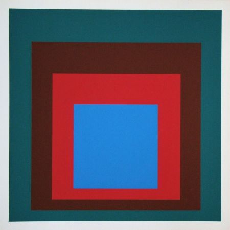 Screenprint Albers - Protected blue, 1957