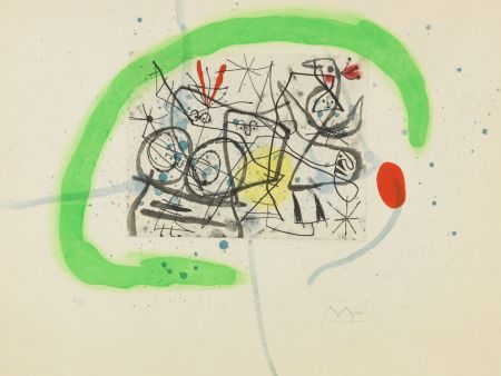 Aquatint Miró - Préparatifs d' oiseaux IV