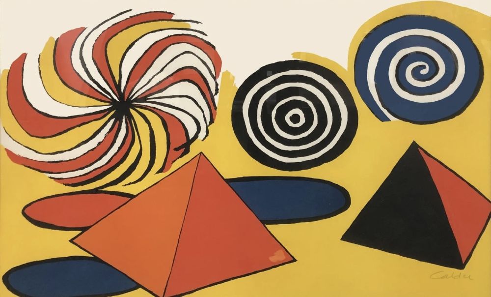 Lithograph Calder - Pyramids & Spirales de Couleurs