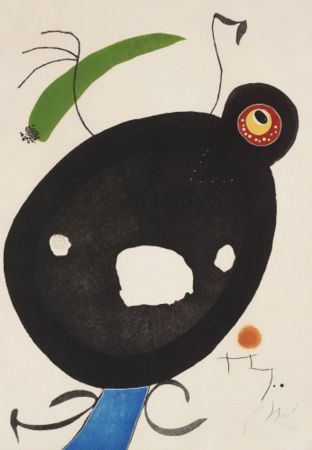 Etching And Aquatint Miró - Quatre colors Aparien El Mon IV