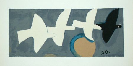 Lithograph Braque (After) - Quatre Oiseaux