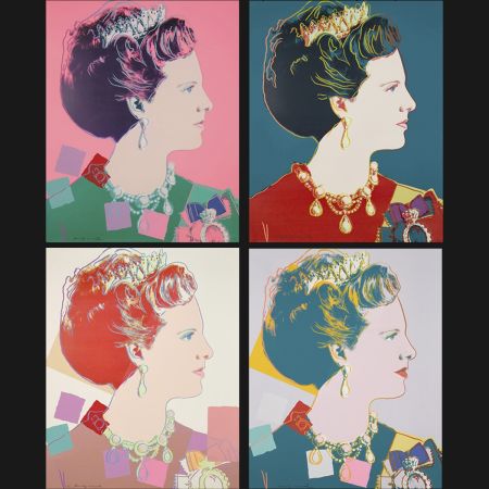 Screenprint Warhol - Queen Margrethe II Of Denmark Complete Portfolio (Reigning Queens)