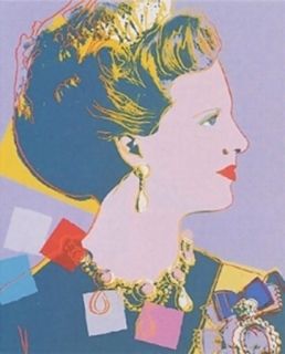 Screenprint Warhol - Queen Margrethe II of Denmark, Purple (FS II342) by Andy Warhol 