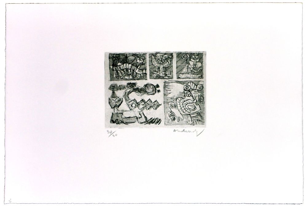 Engraving Alechinsky - Racines