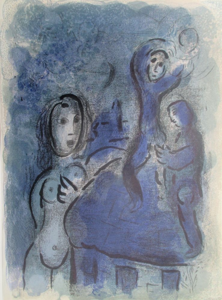 Lithograph Chagall - Rahab et les Espions de Jericho/ Rahab and the spies of Jericho