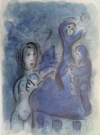 Lithograph Chagall - Rahab et les Espions de Jericho/ Rahab and the spies of Jericho