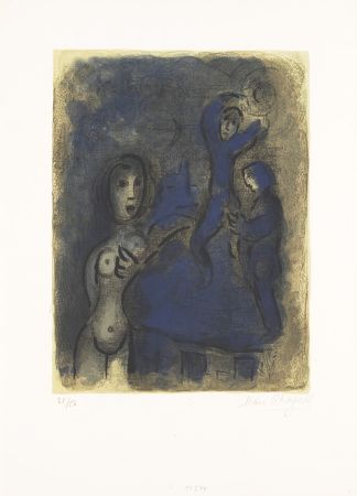 Lithograph Chagall - Rahab et les espions de Jéricho 