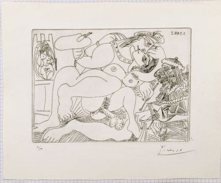 Engraving Picasso - Raphael et la Fornarina,3.. September 1968