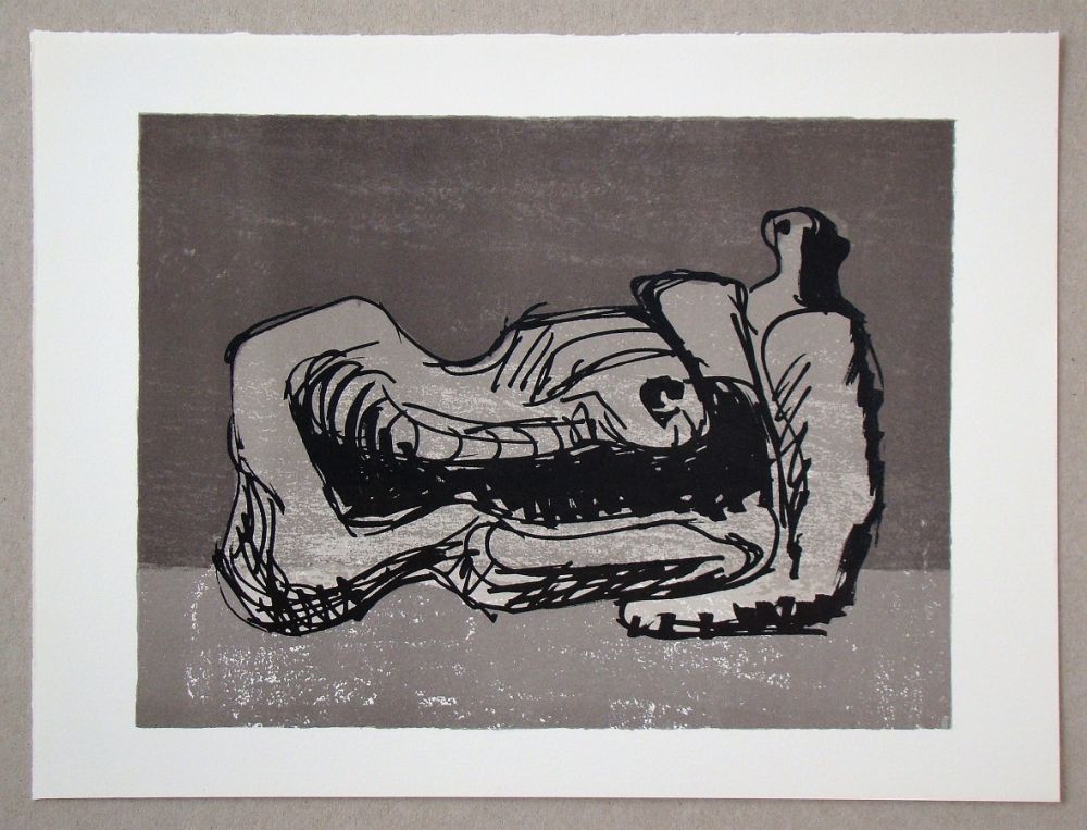 Lithograph Moore - Reclining figure