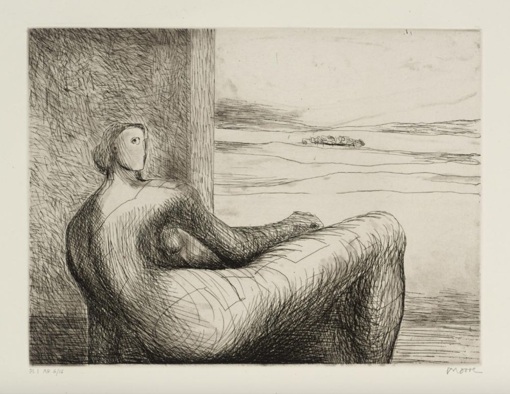 Etching And Aquatint Moore - Reclining Figure