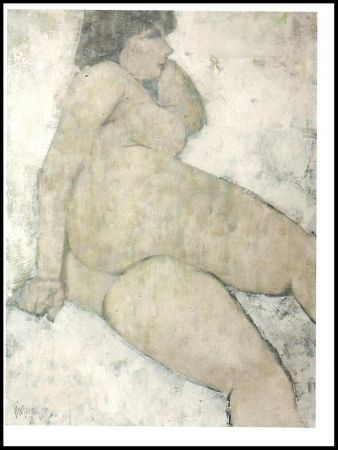 Lithograph Portway - Reclining Nude