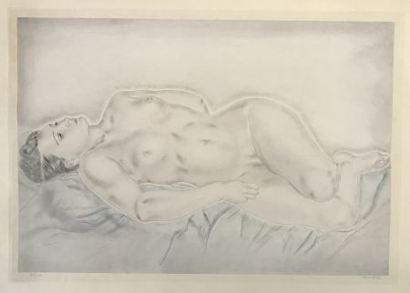 Etching And Aquatint Foujita - Reclining Nude (From Femmes)