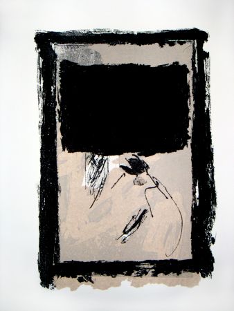 Etching Tàpies - Rectangle Noir et Collage
