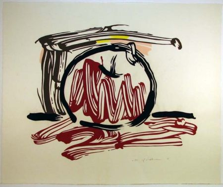 Woodcut Lichtenstein - Red Apple