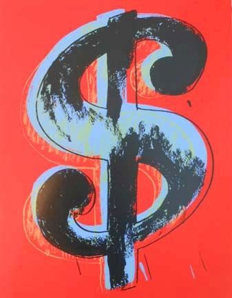 Screenprint Warhol - Red Dollar