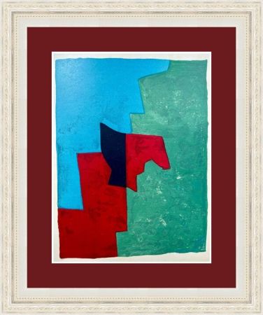 Lithograph Poliakoff - Red, green and blue composition