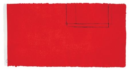 Aquatint Motherwell - Red Open With White Line