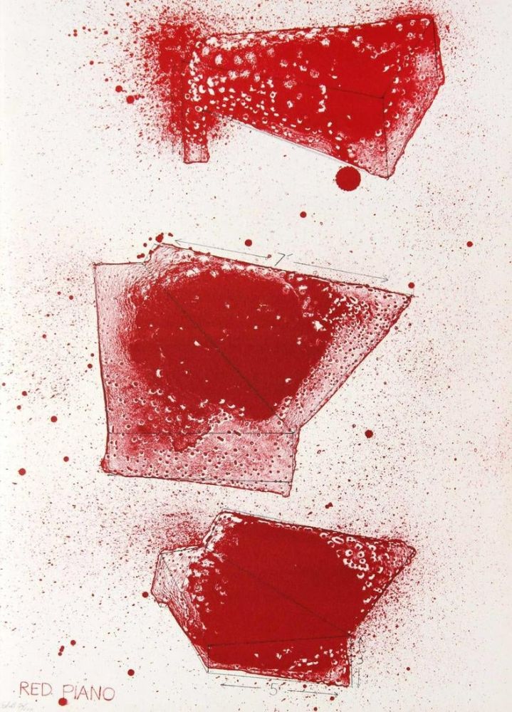 Lithograph Dine - Red Piano