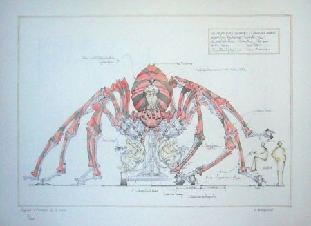 Lithograph Delarozière - Red spider - la machine - Liverpool