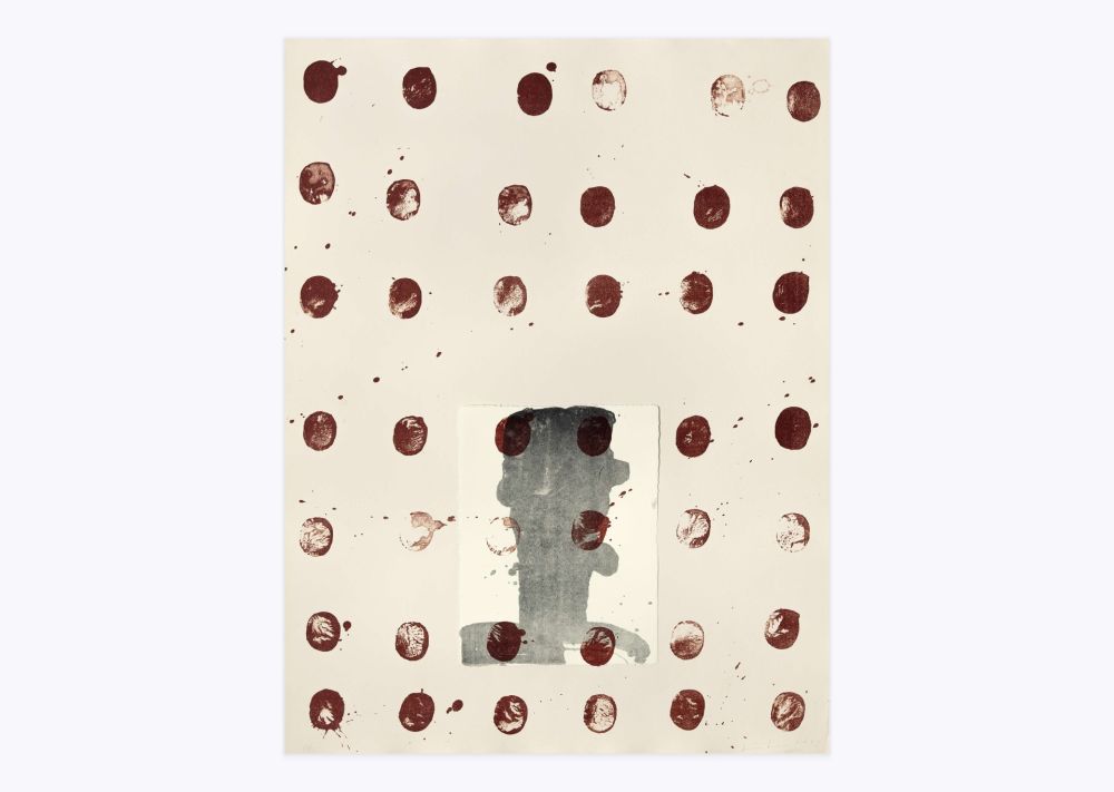 Lithograph Brown - Red spots I