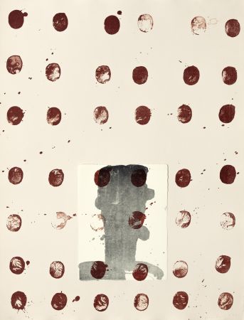 Lithograph Brown - Red spots II