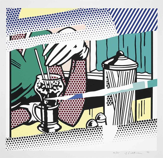 Screenprint Lichtenstein - REFLECTIONS ON SODA FOUNTAIN