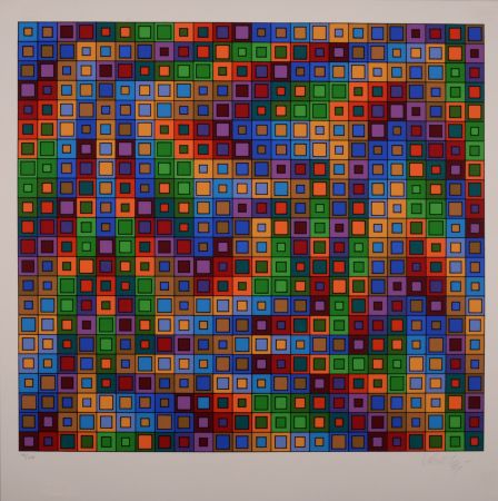 Lithograph Vasarely - Reflets b, 1978 - Hand-signed & numbered!