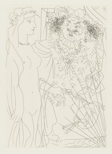Etching Picasso - Rembrandt et Femme