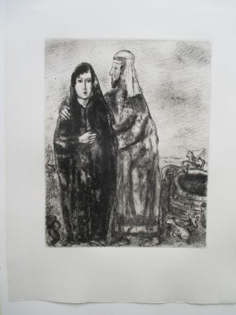 Etching Chagall - Rencontre de Rachel et Jacob