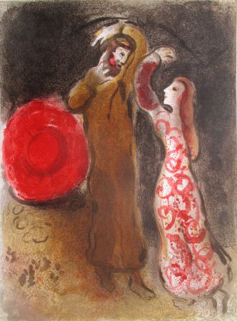 Lithograph Chagall - Rencontre de Ruth et de Booz/ The meeting of Ruth and Boaz
