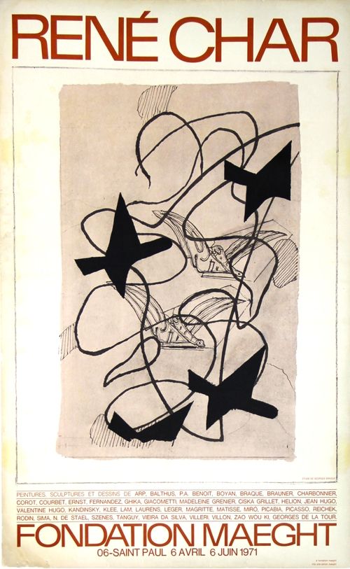 Lithograph Braque - René  Char  Exposition Fondation Maeght