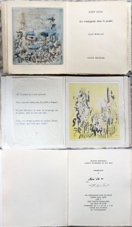 Illustrated Book Zao - René Char : LES COMPAGNONS DANS LE JARDIN. 4 gravures originales en couleurs (1957)