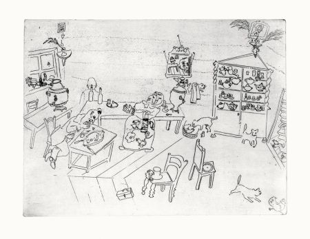 Engraving Chagall - Repas dans le Traktir