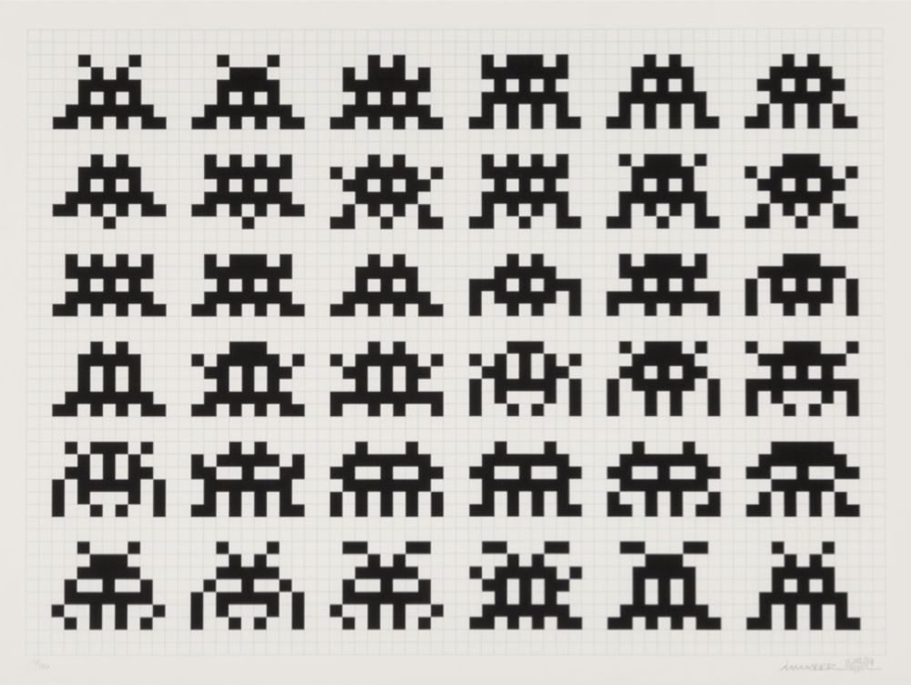 Screenprint Invader - Repetition Variation Evolution