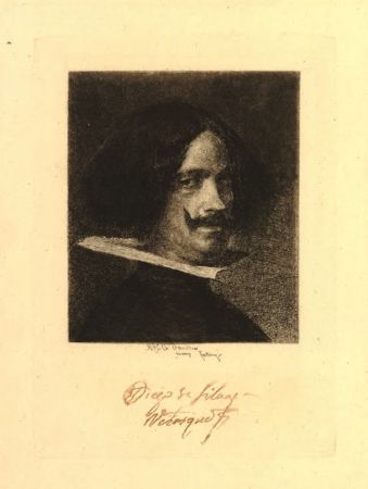Etching Fortuny I Marsal - Retrato de Velázquez