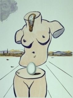 Lithograph Dali - Retrospective II : The Birth of Venus (Torso)