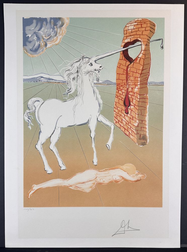 Lithograph Dali - Retrospective The Agony of Love