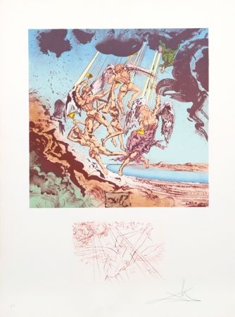 Lithograph Dali - Return of Ulysses from Homage a Homere