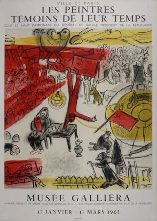 Lithograph Chagall - Revolution, Les peintres témoins de leur temps, 1963