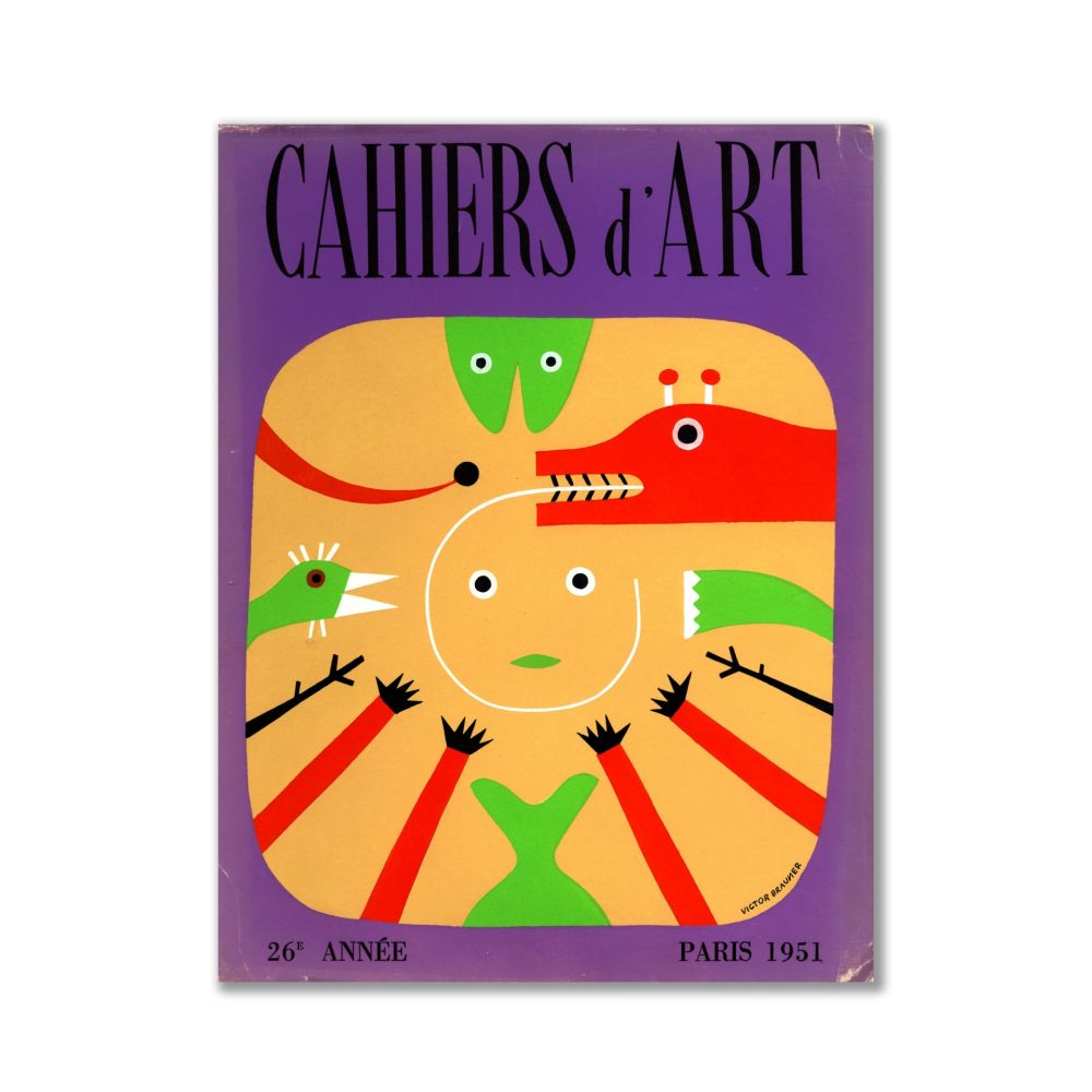 Lithograph Brauner - Revue Cahiers d'Art, Cover Original Lithograph by Victor Brauner, Illustr. Picasso, Giacometti, Miro...