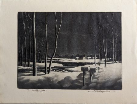 Etching And Aquatint Margolies - R.F.D. #1 (Rural Free Delivery # 1)