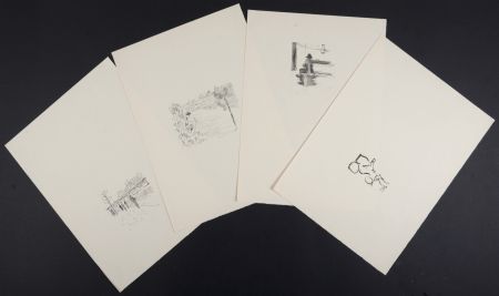 Lithograph Marquet - Rhapsodie Parisienne, 1950 - Suite of 19 lithographs
