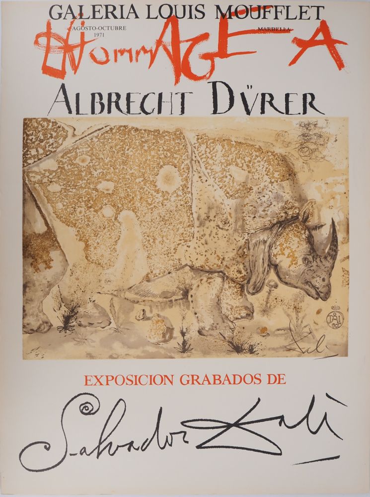 Lithograph Dali - Rhinocéros : Hommage à Albrecht Dürer