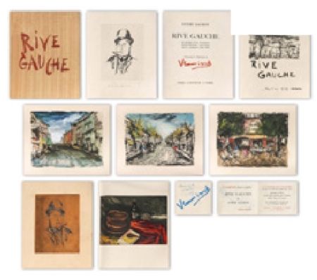 Illustrated Book Vlaminck - RIVE GAUCHE. Quartier latin - Plaisance - Montparnasse - Les Quais - Saint-Germain-des-Prés. Exemplaire sur Japon nacré avec suites, le cuivre du portrait et une aquarelle originale.
