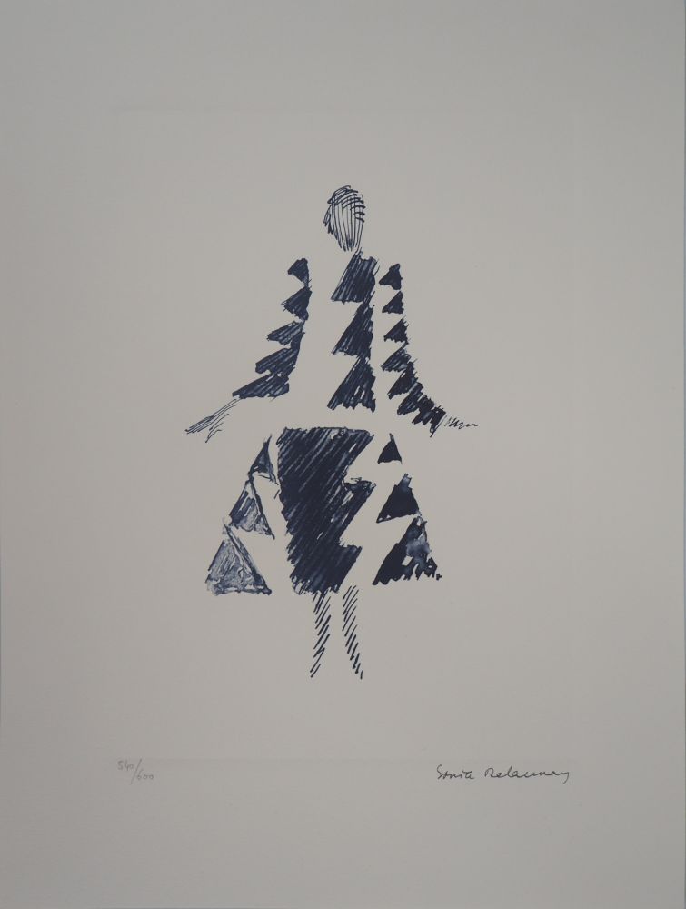 Lithograph Delaunay - Robe rythmes-triangles