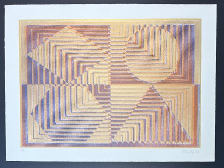 Screenprint Polesello - Rogelio Polesello (1939-2014) - Agata - Screen printing on BFK Rives paper - 1975