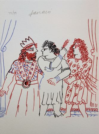 Lithograph Fassianos - Roi et Couple Grec