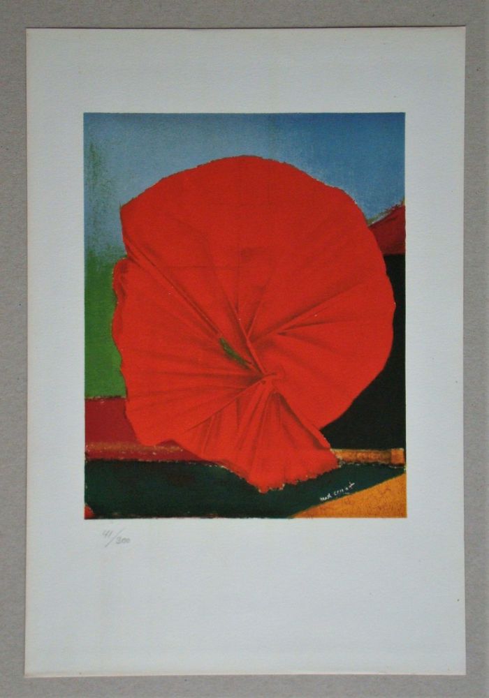 Lithograph Ernst - Rote Blume, 1960