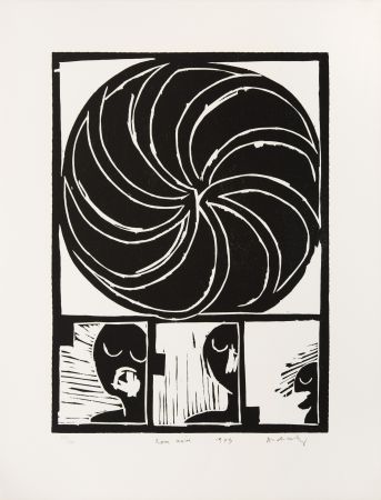 Woodcut Alechinsky - Roue